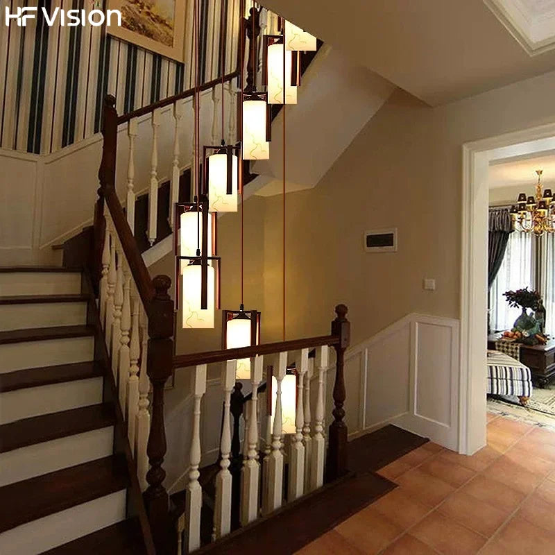 Afralia™ LED Marble Pendant Light for Luxury Villa Living Room Interior Decor