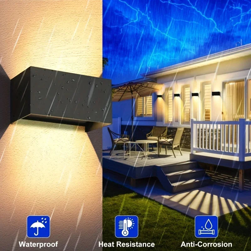 Afralia™ 24W LED Wall Light Up Down Adjustable Beam Cold IP65 Modern