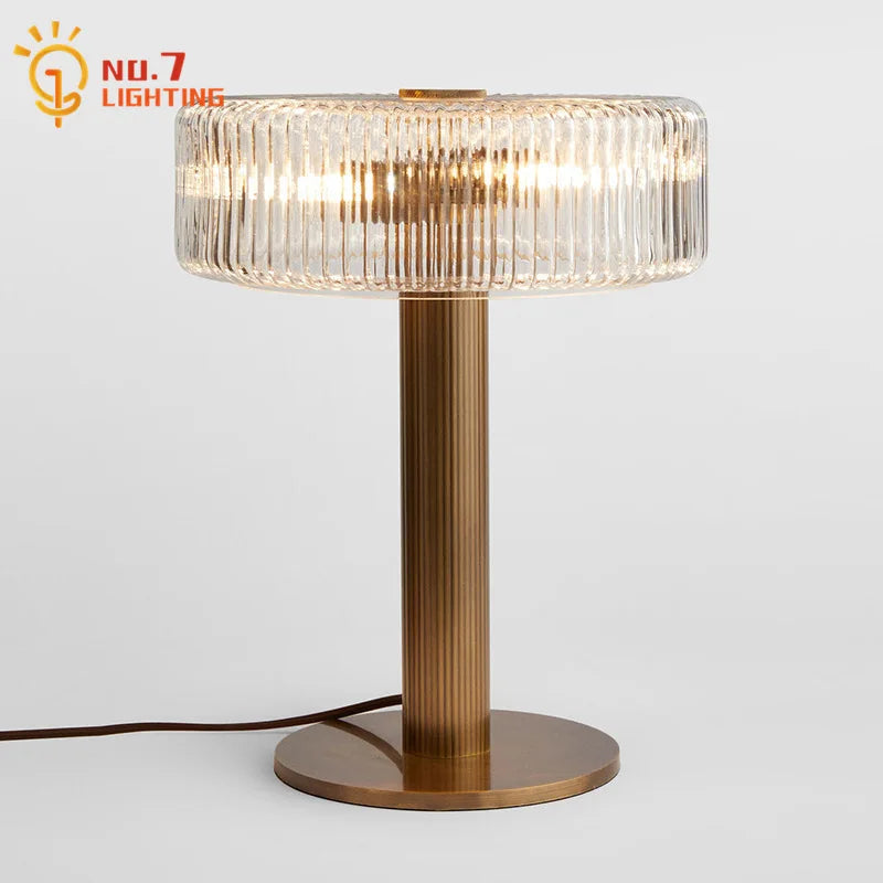 Afralia™ Glass Table Lamp LED G4 Luxury Minimalist Modern Light Fixtures for Home Decor