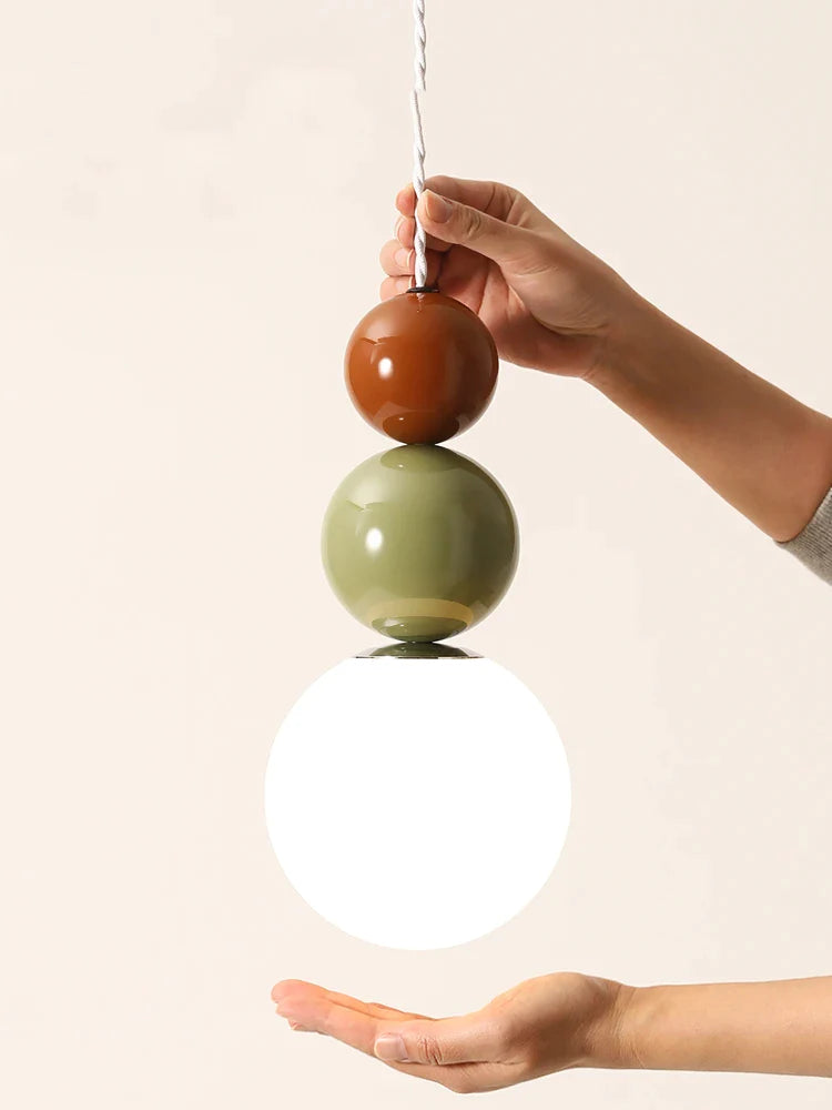 Afralia™ Colorful Ball Glass Pendant Lights for LED Living Room Bedroom Decor