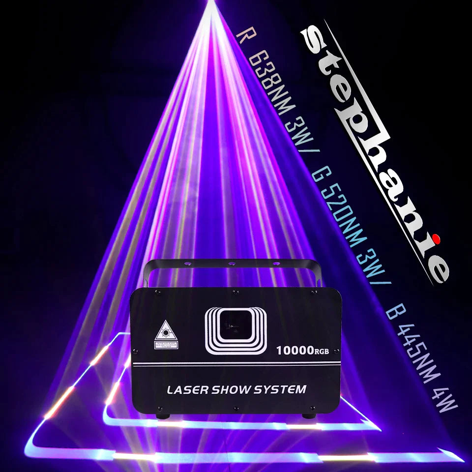 Afralia™ 10W RGB Laser Light Projector for DJ Disco Stage Wedding Animation.