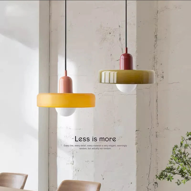 Afralia™ Medieval Nordic Pendant Light: Makaron Color Bedside Lamp for Bar Table