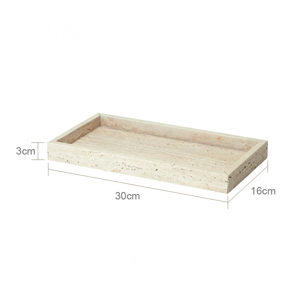 Afralia™ Marble Tray for Vanity, Dresser, Kitchen Sink- Organizer for Soap, Candle, Perfume
