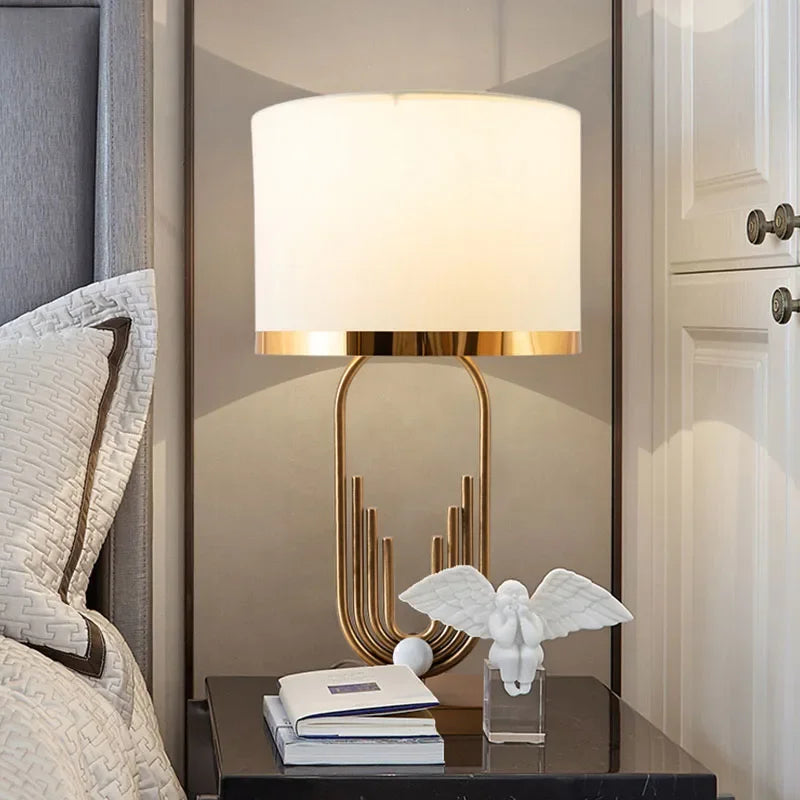 Afralia™ Brass Table Lamp: Modem Luxury Antique Gold Lighting for Home Decor & Office Room