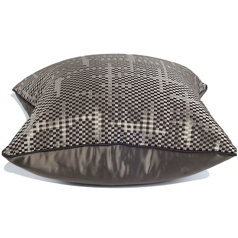 Afralia™ Brown Geometric Random Braided Square Pillow Cover - Wabi Sabi Style Collection