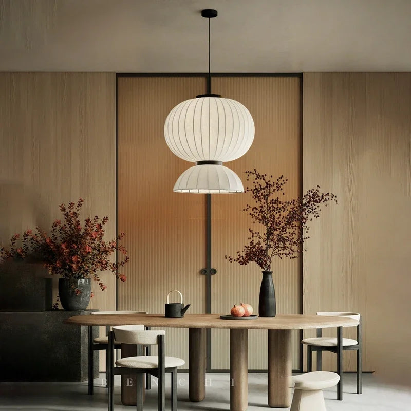 Afralia™ Silk LED Chandelier: Nordic Minimalist Pendant Light for Dining Room, Bedroom, Bar