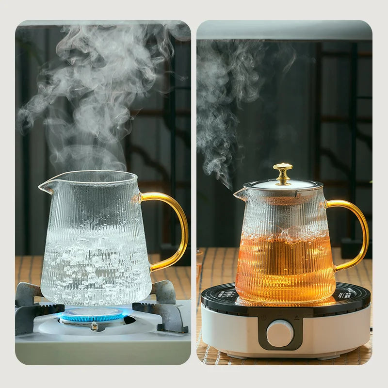Afralia™ Glass Teapot Puer Kettle Set Office Home Make tea Tool Cold kettle