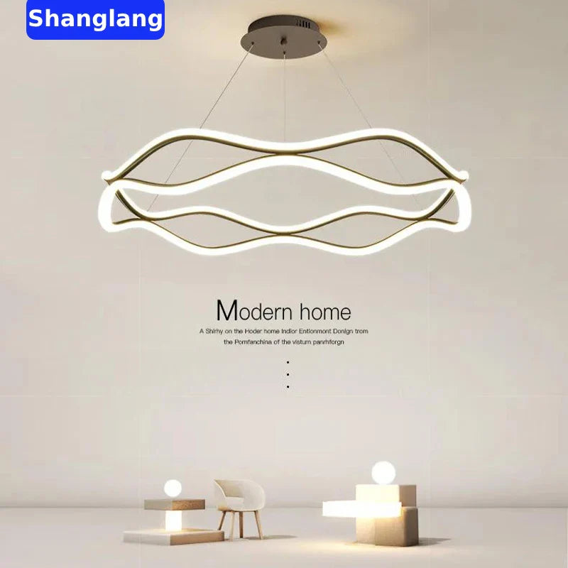 Afralia™ Luxury Ring LED Pendant Light Chandelier for Living Dining Bedroom Home Decor