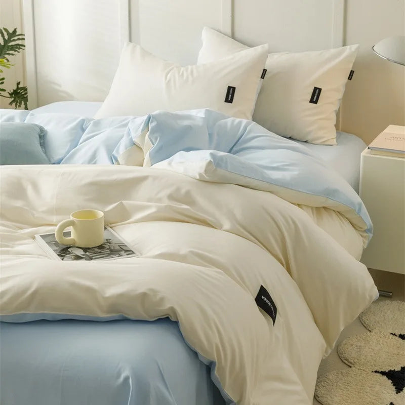 Afralia™ Pure Cotton Solid Color Duvet Cover for Queen King Bed- Soft & Luxurious