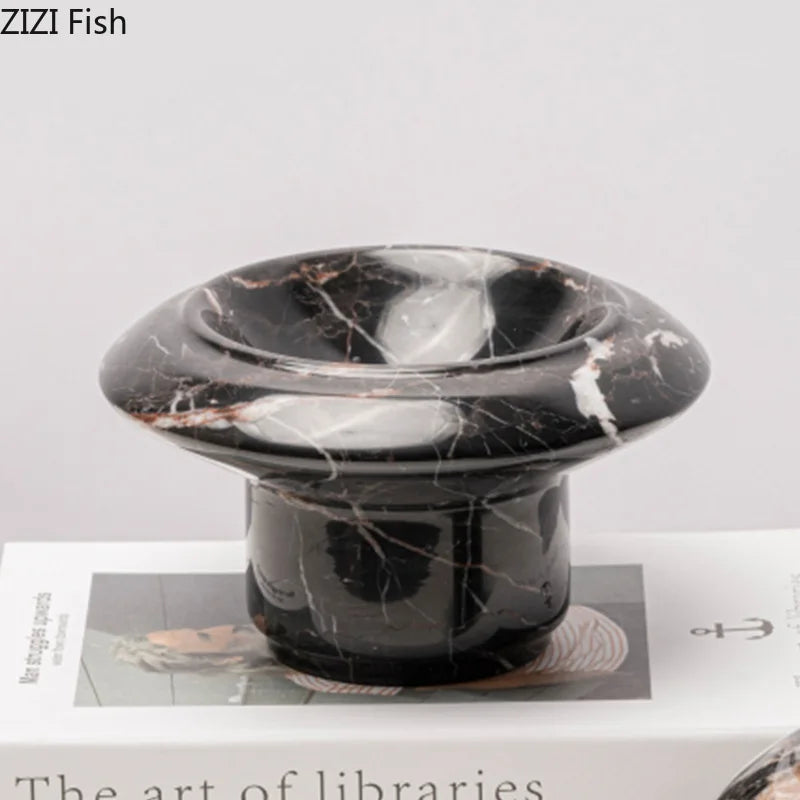 Marble Round Vase Flower Pots by Afralia™ - Modern Floral Decor and Crafts