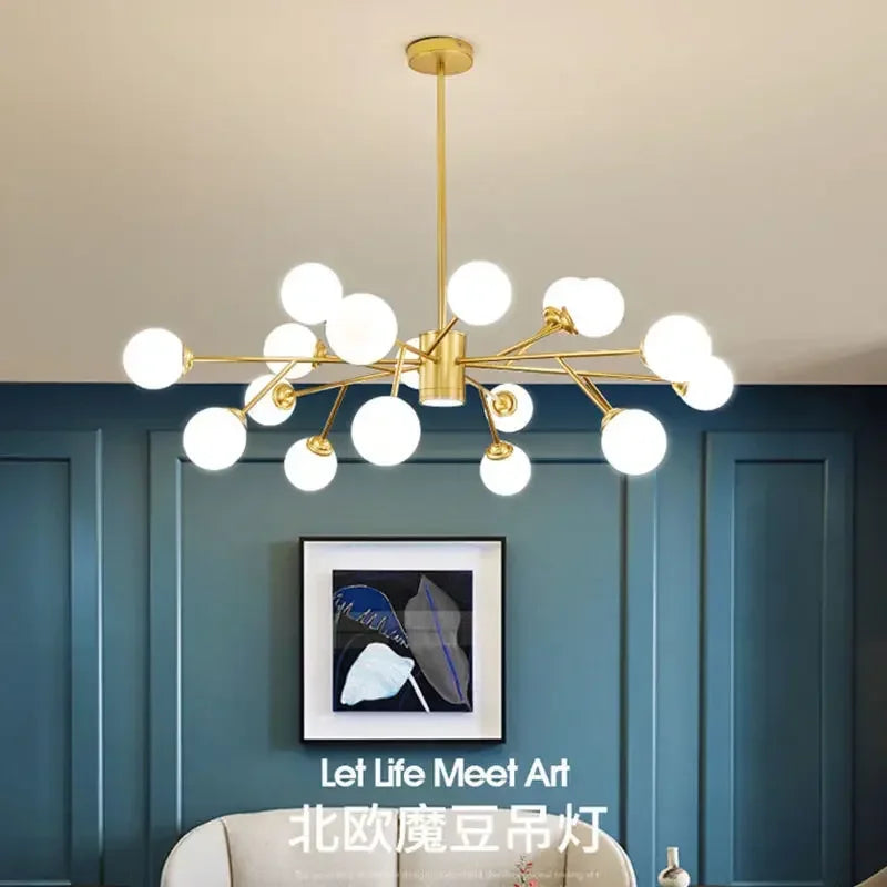 Afralia™ Glass Ball Ceiling Chandelier for Bedroom Dining Living Room Lighting