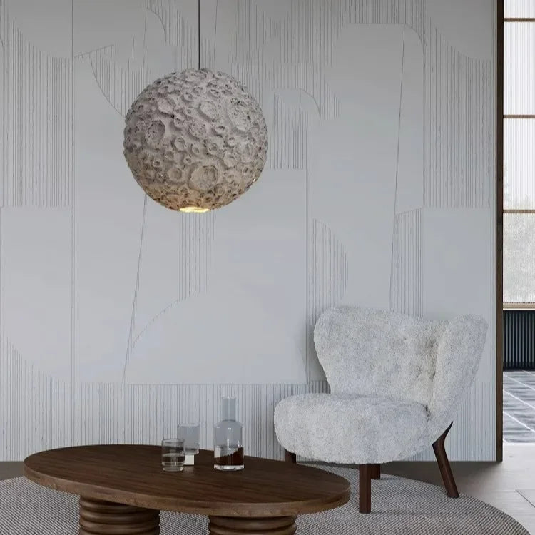 Afralia™ Wabi Sabi Grey Chandelier: Japanese Style Pendant Lamp for Living Room, Dining, or Store