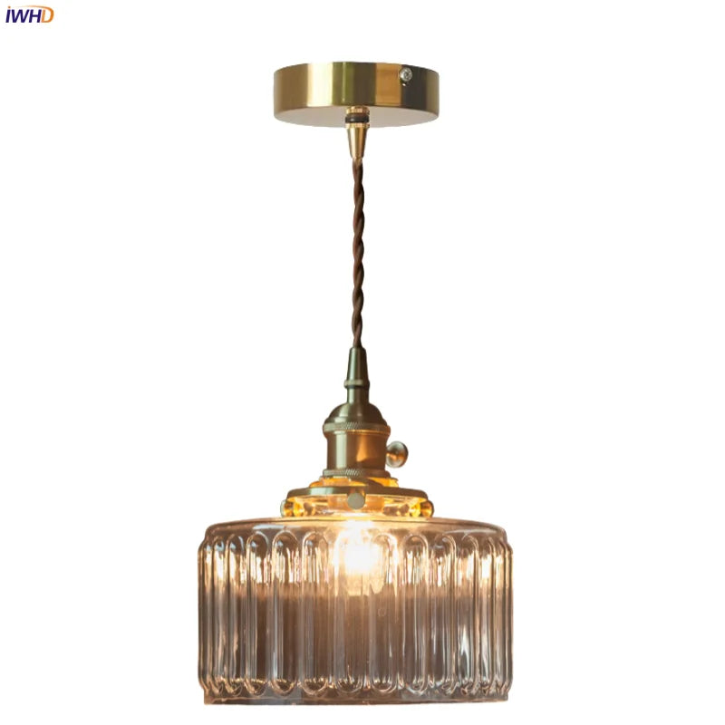 Afralia™ Clear Glass LED Copper Pendant Lighting for Minimalist Decor