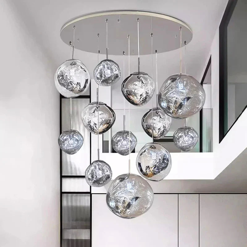 Afralia™ Nordic Stair Chandelier Living Room Bedroom Dining Pendant Lights Ceiling Light Indoor Lighting