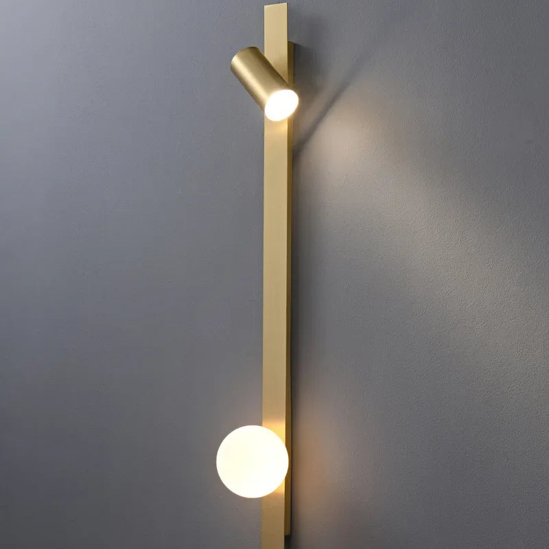 Afralia™ Nordic Copper LED Wall Lamp: Hotel Customized Minimalist Living Room Light