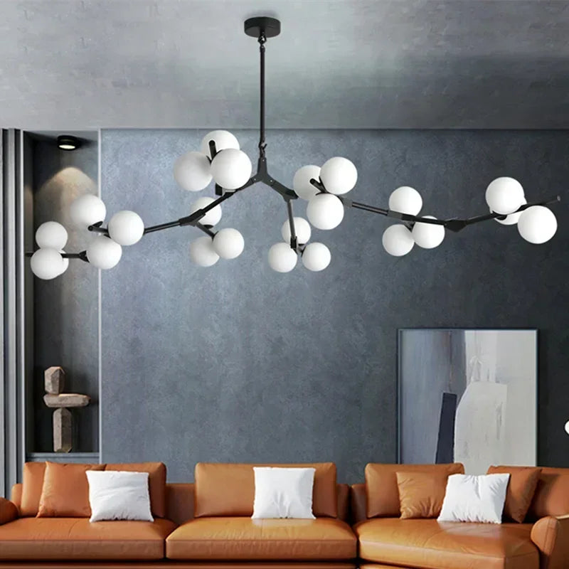 Afralia™ Modern Glass Ball Pendant Lamps - Elegant Indoor Chandelier for Living & Dining Room