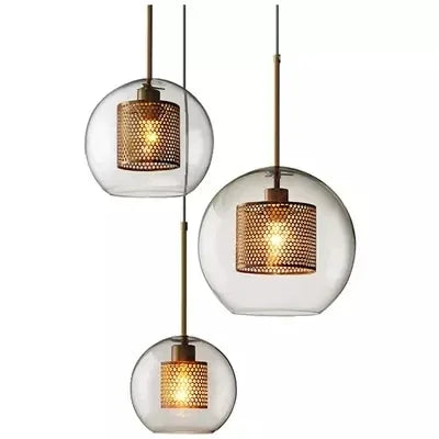 Nordic Gold Glass Ball Pendant Light by Afralia™ - Modern Stylish Illumination for Your Space