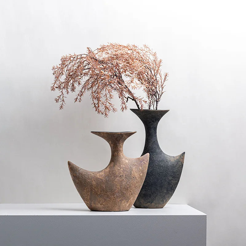 Afralia™ Geometric Radians Ceramic Vase for Modern Home Decoration.