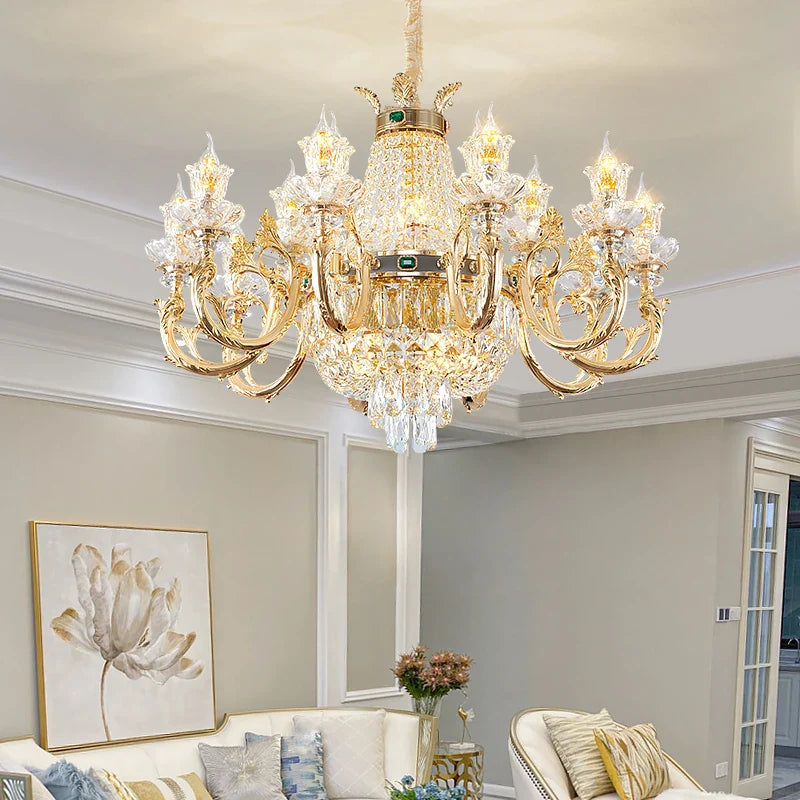 Afralia™ Crystal Dining Room Chandelier - Elegant Zinc Alloy Candle Lamp