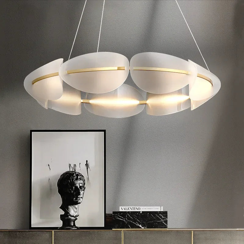 Afralia™ Scandinavia Ring Pendant Acrylic Chandelier Ceiling Light for Living Dining Room