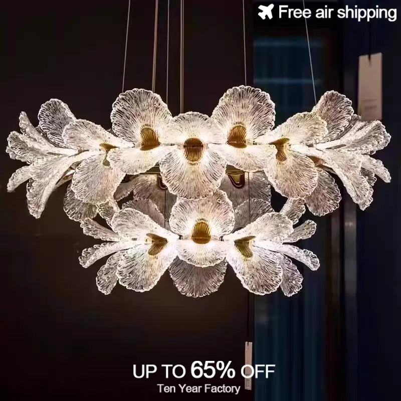 Afralia™ Acrylic Petal Shade Pendant Light Fixture for Dining Room Home Decor