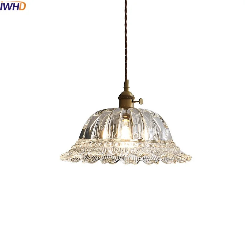 Afralia™ Clear Glass LED Pendant Light | Nordic Hanging Chandelier for Kitchen, Living Room
