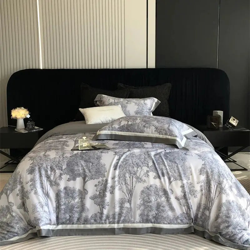 Afralia™ Jungle Print Flowers Bedding Set: Silky Soft Duvet Cover, Sheet Set, Pillowcase