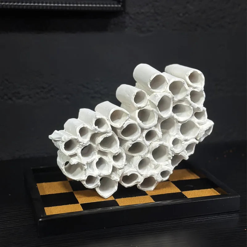 Afralia™ Abstract Honeycomb Mesh Conduit Handicraft Figurines for Stylish Home Decor