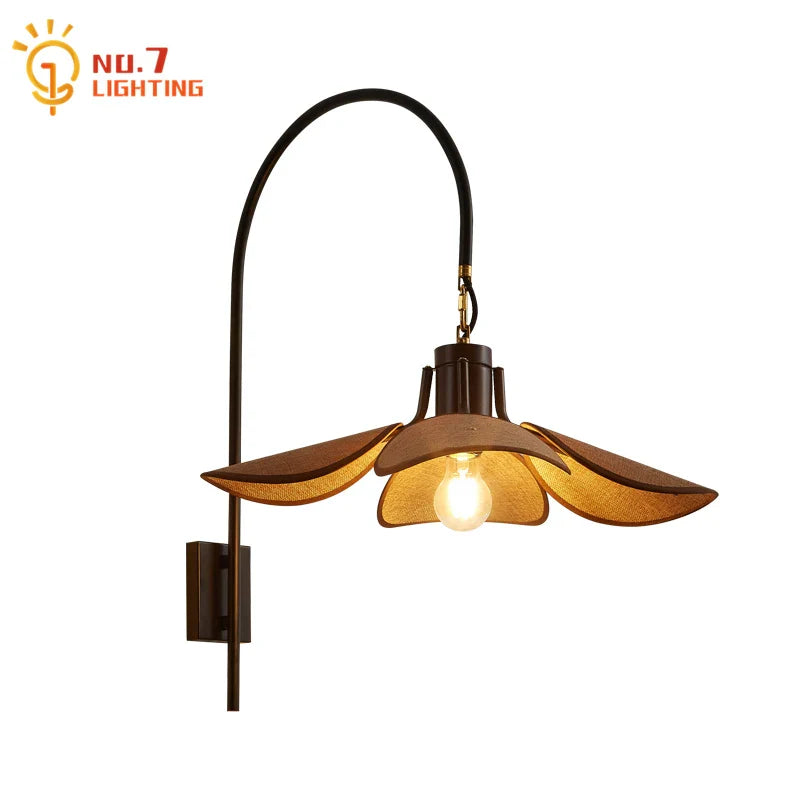 Afralia™ LED E27 Linen Wall Lamp: Japanese Retro Wabi-sabi Style for Living Room, Bedside, Restaurant