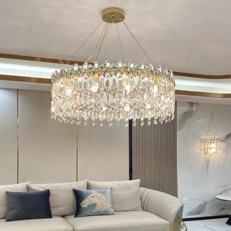 Afralia™ Clear Crystal LED Chandelier: Trendy Modern Luxury Suspension Luminaire for Dining Room