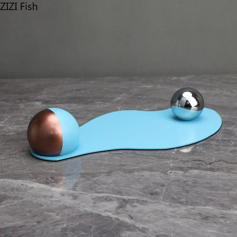 Afralia™ Blue Liquid Ornaments Abstract Crafts Desk Sculpture Room Decoration