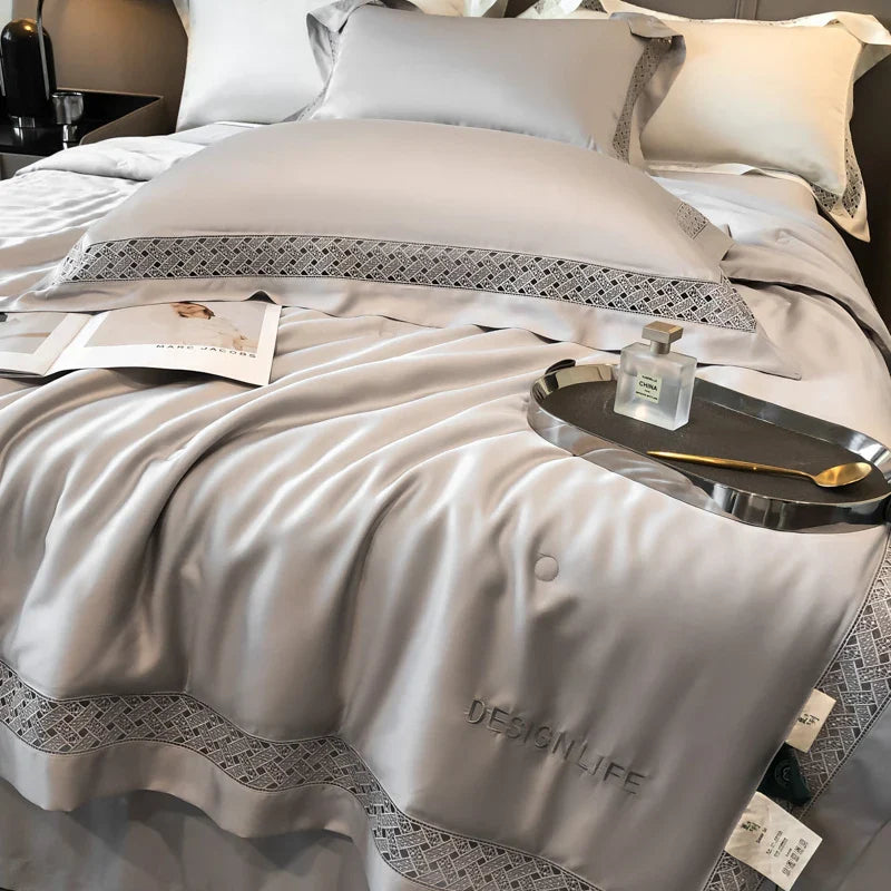 Afralia™ Eucalyptus Fiber Summer Quilt Bedding Set with Wide Edge & Silky Cool Feel