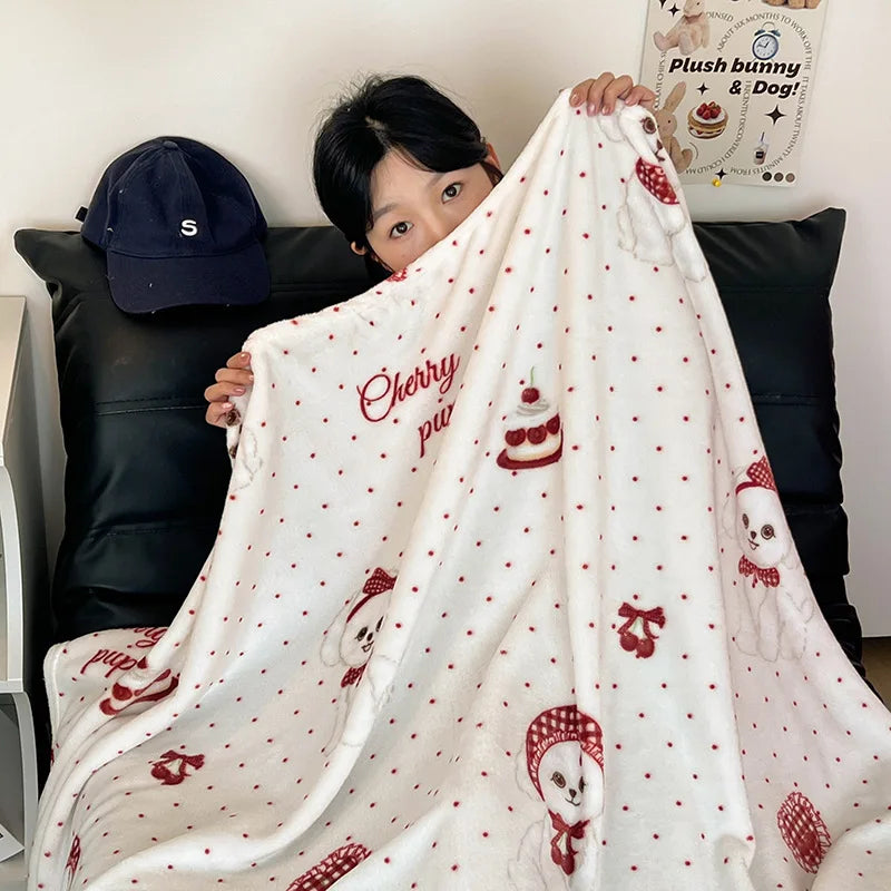 Afralia™ Double-Sided Thin Velvet Printed Blanket for Adults - Spring Autumn Bedding & Sofa Decor