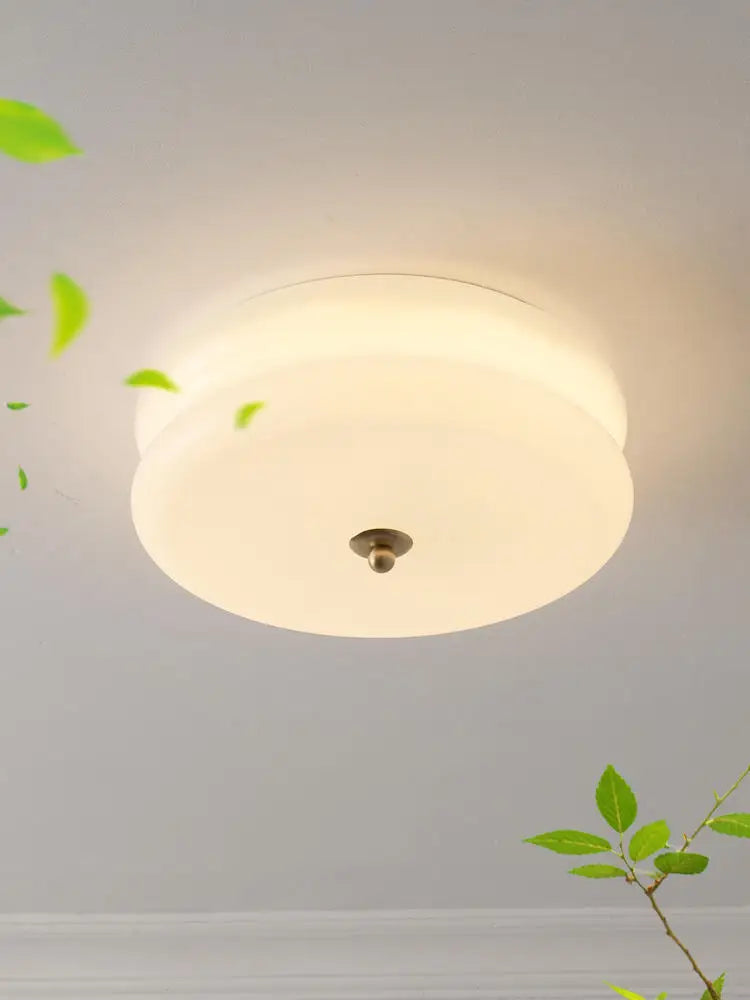 Afralia™ White Yellow Glass LED Ceiling Chandelier Modern Living Room Decor