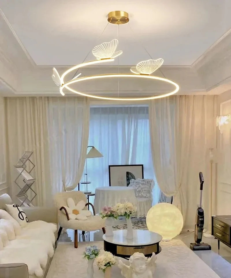 Afralia™ Butterfly Design Sense Ceiling Chandelier: Modern Minimalist Nordic Pendant Lamp for Home Decor