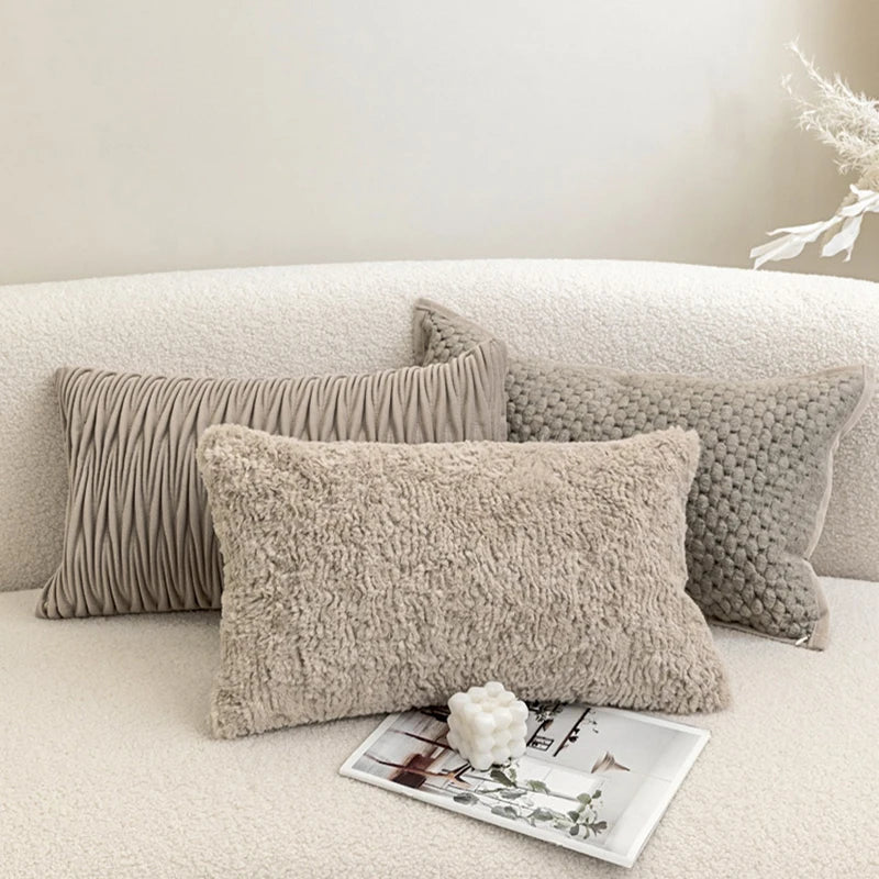 Afralia™ Light Grey Coffee Texture Pillow Covers - Modern Simplicity Cushion Cover for Home