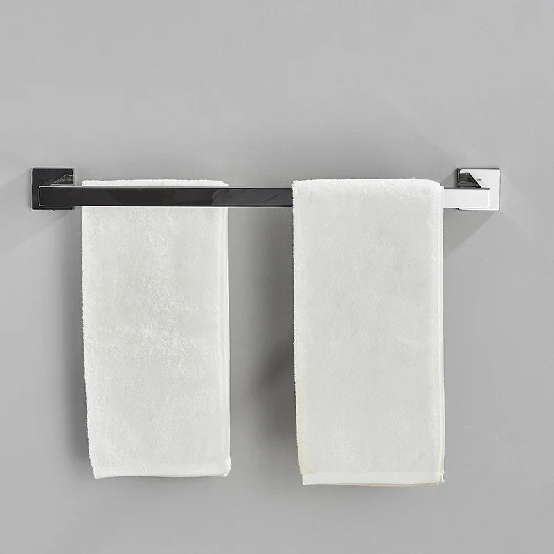 Afralia™ Chrome Towel Rack Bar40cm: Wall Mounted Bathroom Cloth Holder, SUS304 Toilet Hardware