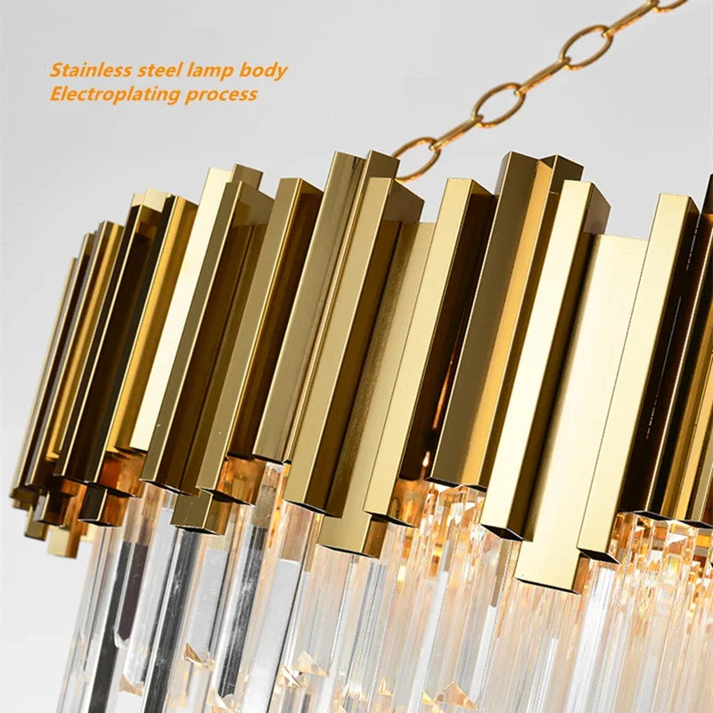 Afralia™ Stainless Steel Crystal Pendant Chandelier for Modern Luxury Indoor Lighting