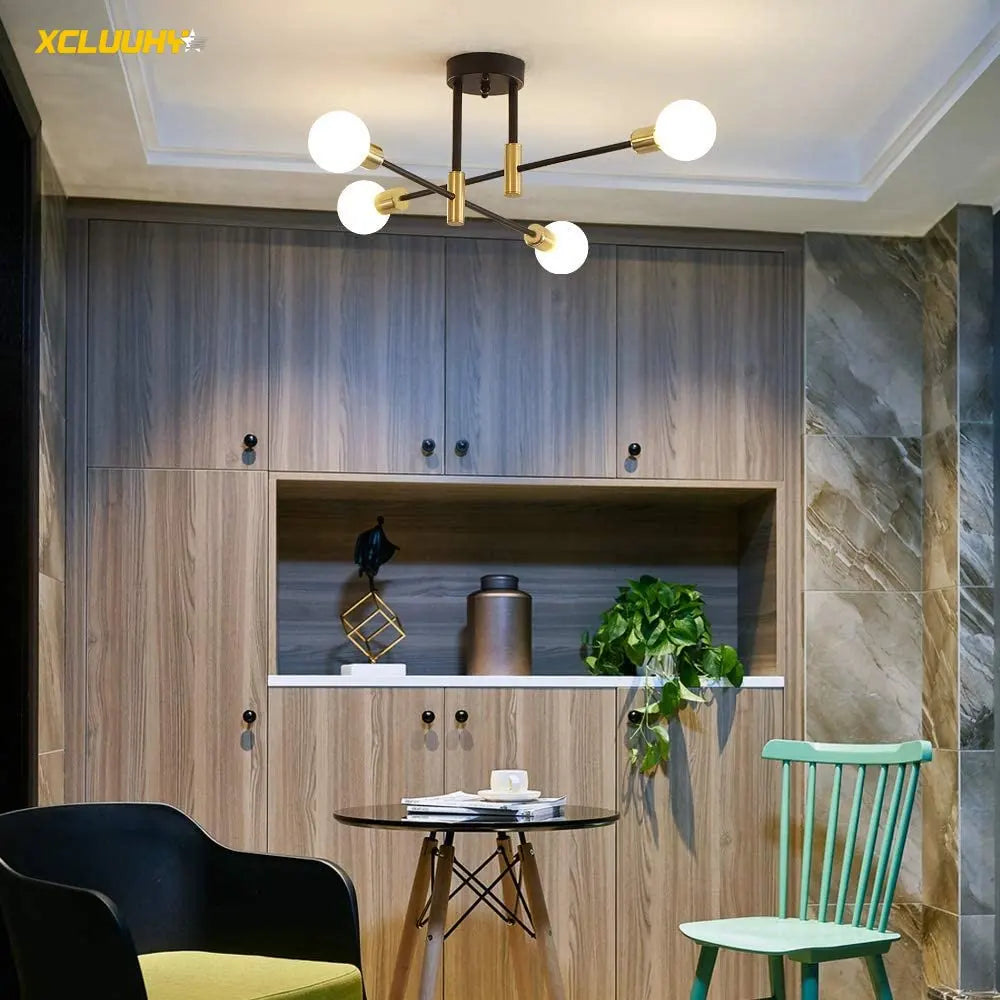 Afralia™ Sputnik Ceiling Lights: Modern Semi Flush Mount LED for Bedroom, Living Room