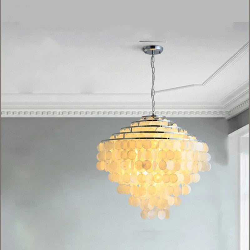 Afralia™ Nordic Shell Wind Chime Chandelier LED Pendant Light