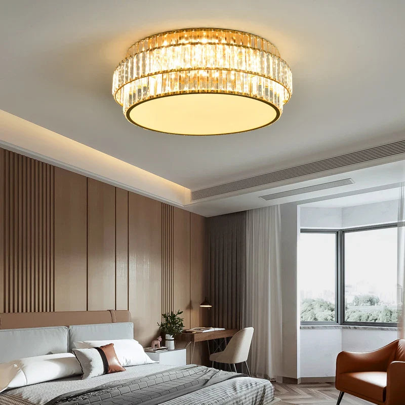 Afralia™ Crystal LED Ceiling Lamp for Living Room Bedroom Study