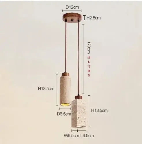 Afralia™ Travertine Stone Pendant Chandelier for Kitchen Dining Room