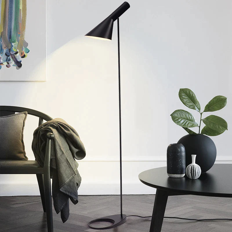 Afralia™ Modern LED Corner Floor Lamp for Living Room, Bedroom, Study - Black/White
