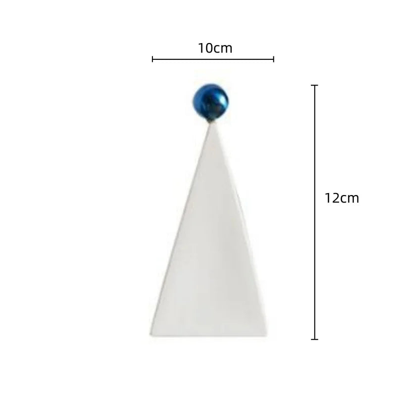 Afralia™ Geometric Triangle Blue Ball Ornament: Abstract Decorative Figurine