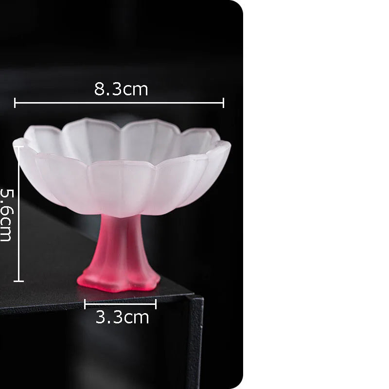 Afralia™ Lotus Flower Glass Tea Cups - Set of 2