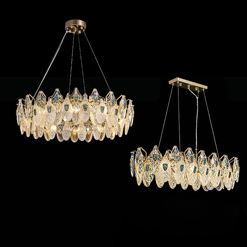 Afralia™ Peacock LED Chandelier Lighting for Living Room