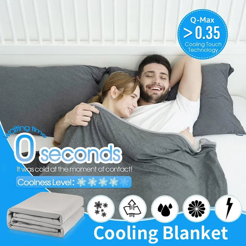 Afralia™ Flannel & Ice Fiber Cooling Blanket: Dual Purpose Thin Blanket