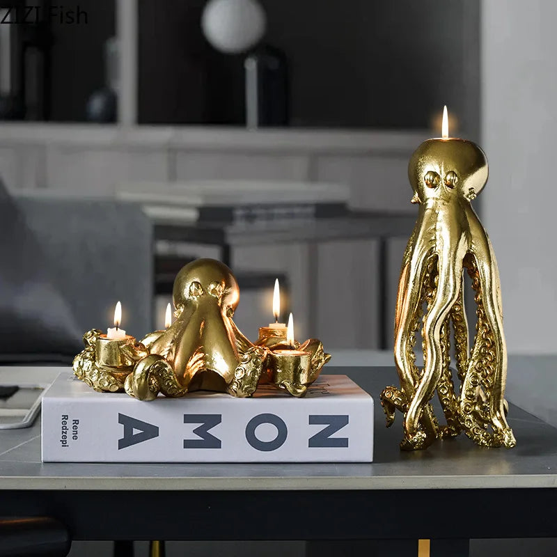 Octopus Candle Holders Afralia™: Romantic Desk Decoration for Room Aesthetic.