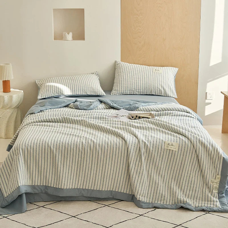 Afralia™ Jacquard Summer Quilt with Soya Fibre Filling - Soft, High-end Cotton Comforter