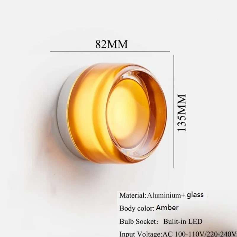 Afralia™ Moon Lamp LED Wall Lights Glass Aluminum Modern Miroir Mural